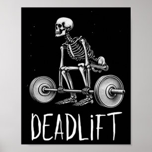 Skeleton Workout Halloween Weight Liiting Fitness Poster