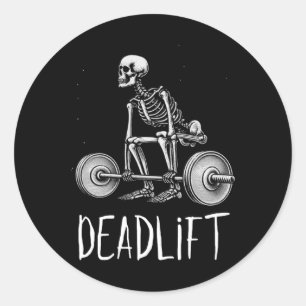 Skeleton Workout Halloween Weight Liiting Fitness Runt Klistermärke