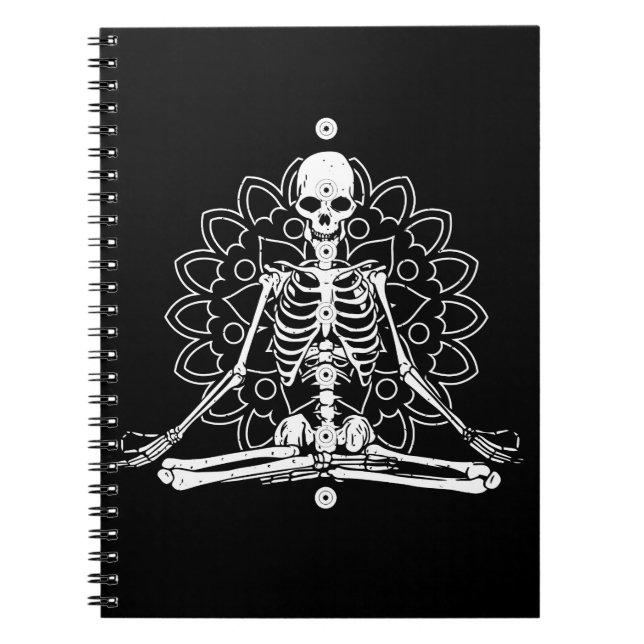 Skeleton Yoga Meditating Halloween Gift for Yoga Anteckningsbok (Framsidan)