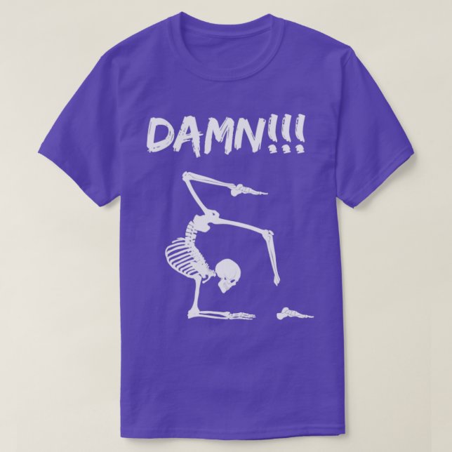 Skeleton Yoga roligt halloween-fotgåva T Shirt (Design framsida)