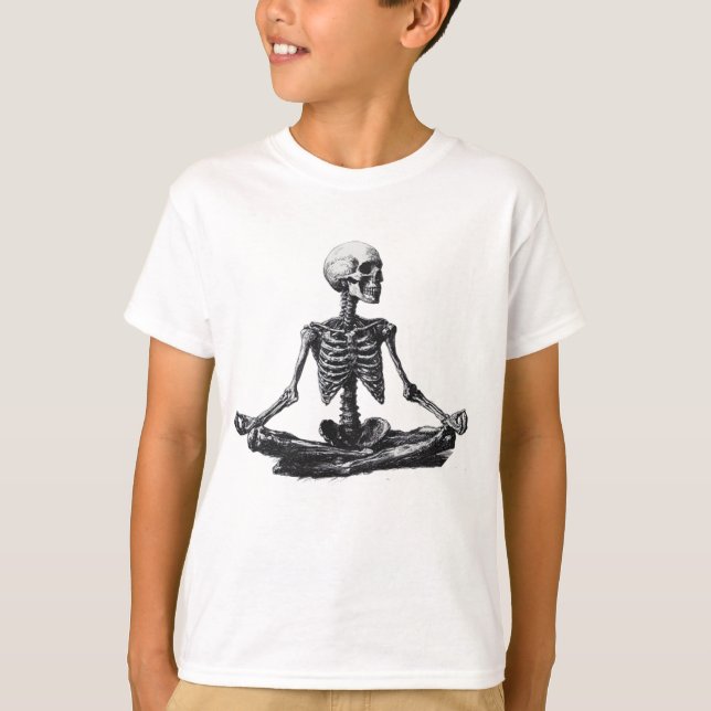 Skeleton Yoga T Shirt (Framsida)