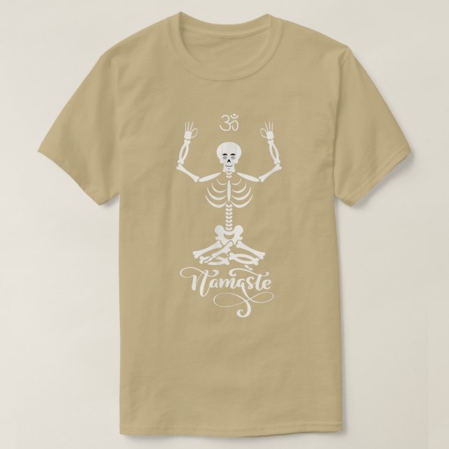 Skeleton Yogi Practicing Lotus Yoga Pose T Shirt (Design framsida)
