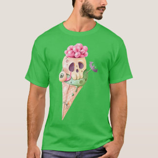 Skeleton Yummy Ice Cream Cone Eyeball Spider Fladd T Shirt