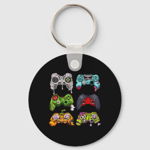 Skeleton Zombie-spelkontrollanter Halloween Gamer Nyckelring