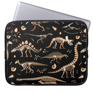 Skeletoner av dinosaurier och fossils mönster laptop fodral