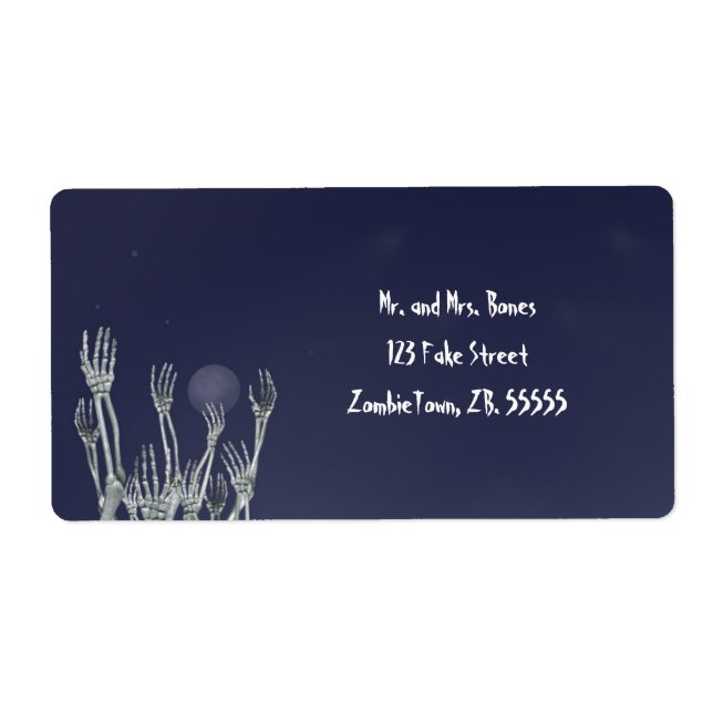 Skeletoner - Halloween-etiketter Fraktsedel (Framsidan)