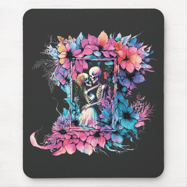 Skeletoner i kärlek. En bukett blommor. Musmatta (Framsidan)