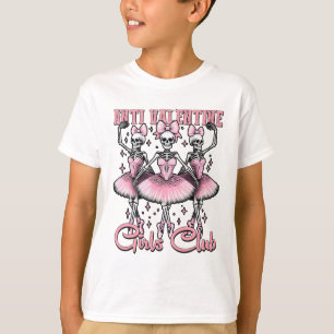 Skeletoner i Klubb hos valentinflickor vid Rosa T Shirt