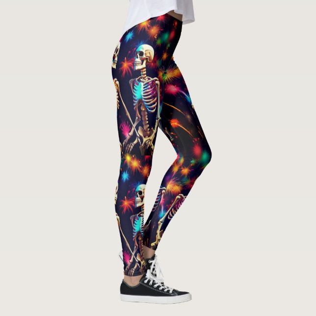 Skeletoner och Fireworks Leggings (Höger)