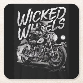 Skeletoner på Hjul Underlägg Papper Kvadrat