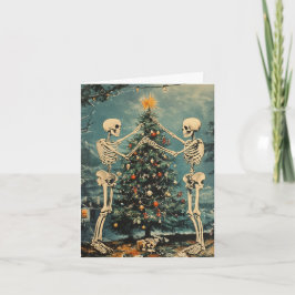 Skeletoner som dekorerar Träd Kort