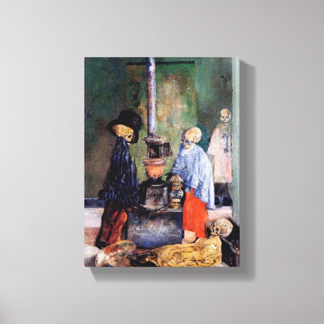 Skeletoner som varnar sig själva canvastryck (Framsida)