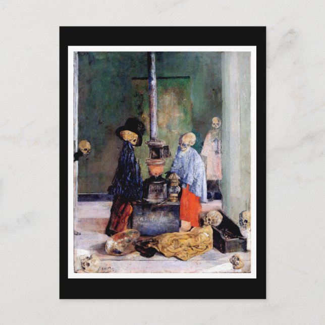 Skeletoner som varnar sig själva vykort (Framsida)