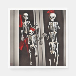 Skeletoner vid dörren - Pappra lunchonservetter Pappersservett
