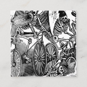 Skeletonerna (Calaveras) rider cyklar Fyrkantigt Visitkort