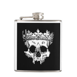 Skeletonhuvud på en kolv fickplunta