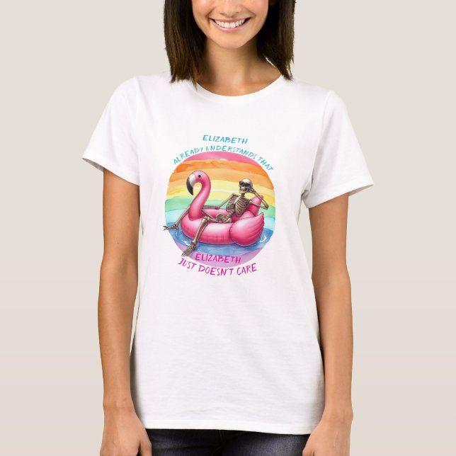 Skeletonkylning på Flamingo T Shirt (Framsida)