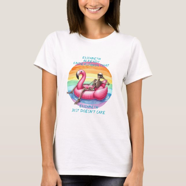Skeletonkylning på Flamingo T Shirt (Framsida)