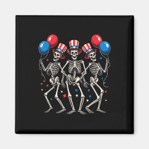 Skeletons 4:e juli Funny Independence day 2 Magnet
