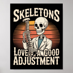 Skeletons älskar en bra justering Halloween Osteop Poster