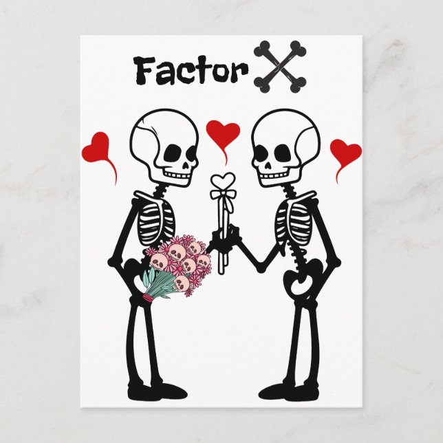 Skeletons älskare vykort (Framsida)