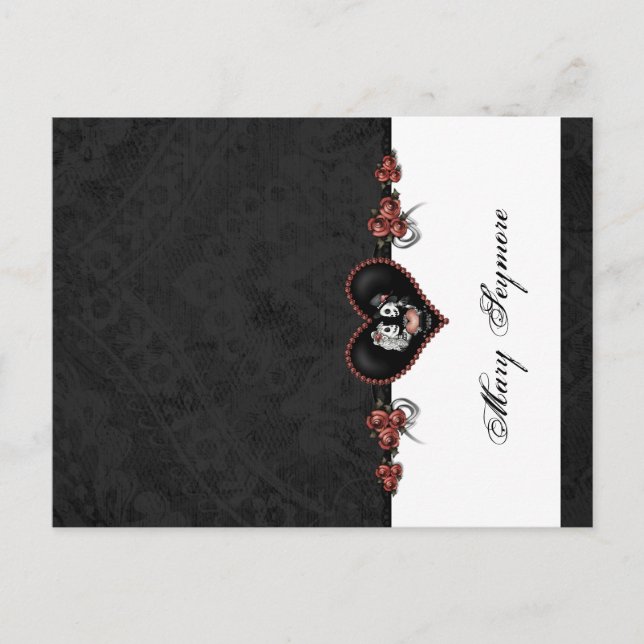 Skeletons Black ADD NAMN GLOSS-mappningskort Vykort (Framsida)