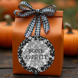 Skeletons BONE APPÉTIT Runt Klistermärke