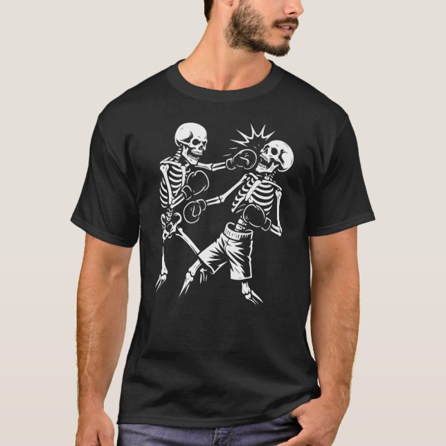 Skeletons boxing gift t shirt (Framsida)