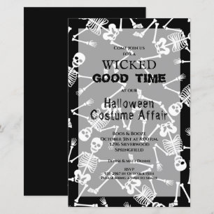 Skeletons budget Halloween-inbjudningar