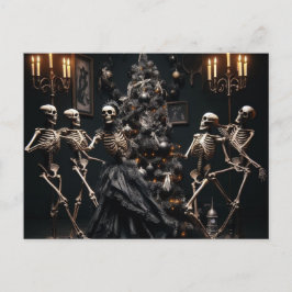 Skeletons Dance runt Julgran Vykort