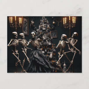 Skeletons Dance runt Julgran Vykort