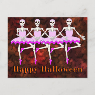 Skeletons Dancing Ballet "Happy halloween" Vykort