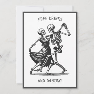 Skeletons Dancing Wedbjudande Inbjudningar