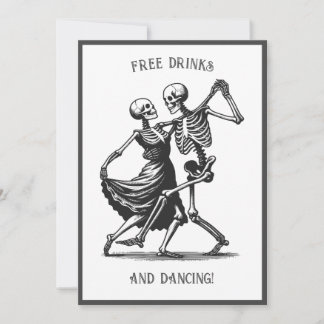 Skeletons Dancing Wedbjudande Inbjudningar