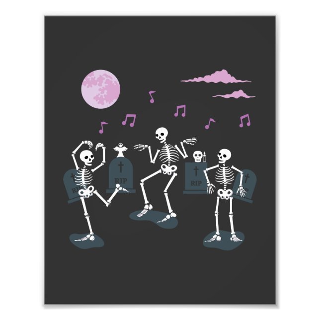 Skeletons dansande i en cirkel fototryck (Framsidan)