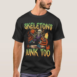 Skeletons Dunkar Också Sport Halloween T Shirt