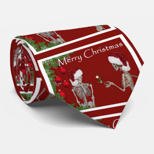 Skeletons firar jul-Helgdag Neck Tie Slips