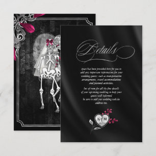 Skeletons Gothic Bröllop Details Burgundy ID866 Tilläggskort