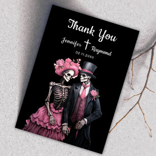 Skeletons Gothic Bröllop tackkort Tack Kort