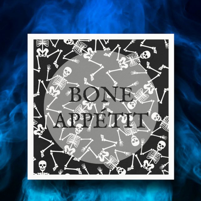Skeletons Halloween Black Pappersservett (Skapare uppladdad)
