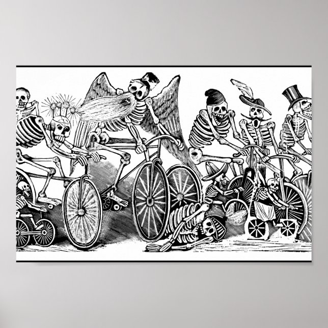 Skeletons on Bikes, Mexiko Poster (Framsidan)
