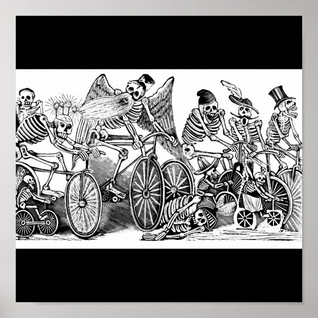 Skeletons on Bikes, Mexiko Poster (Framsidan)