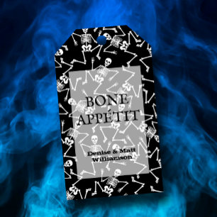 Skeletons på Black BONE APPÉTIT Favor Presentetikett