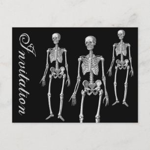 Skeletons på Halloween-inbjudan i mars Inbjudan Vykort