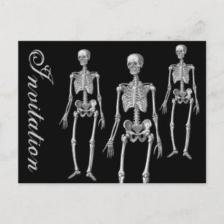 Skeletons på Halloween-inbjudan i mars Inbjudan Vykort