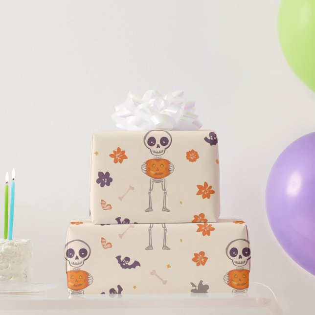 Skeletons & Pumpkins Presentpapper (Festgåvor)