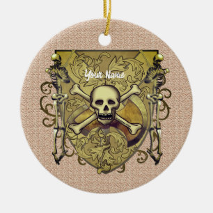 Skeletons Shield Julgransprydnad Keramik