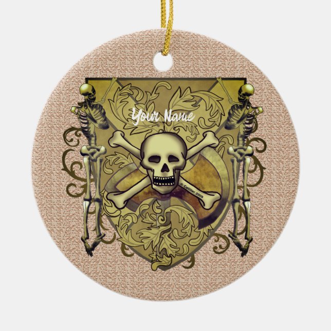 Skeletons Shield Julgransprydnad Keramik (Framsidan)