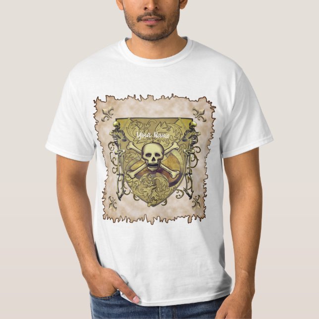 Skeletons Shield T Shirt (Framsida)