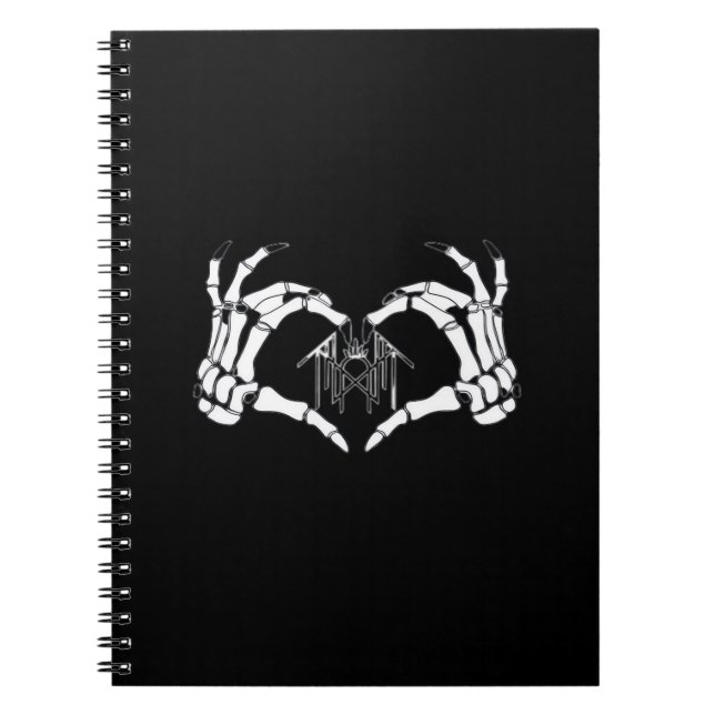 Skeletons Token Heart Händer Anteckningsbok (Framsidan)